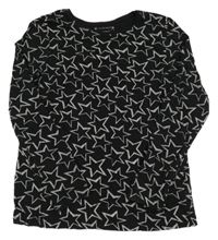 Černo-stříbrné triko s hvězdami Primark