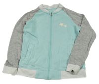 Světlemodro-šedá propínací mikina s hvězdami 