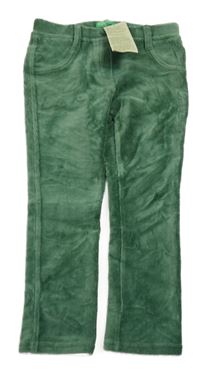 Nové - Zelené žebrované sametové tregíny Benetton