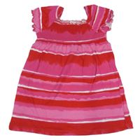 Růžovo-bílo-červená pruhovaná šatová tunika C&A