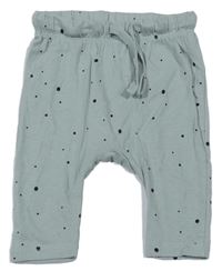 Zeleno-černé puntíkaté lehké tepláky H&M