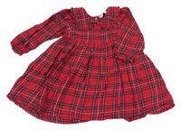 Červeno-tmavomodré kostkované šaty s límečkem H&M