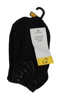 Nové - 7pack - 7x Černé kotníkové ponožky George vel. 23/26