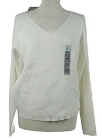 Nové - Dámský bílý žebrovaný svetr zn Primark 