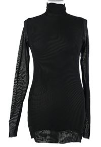 Dámské černé tylové triko s rolákem Blacky Dress 