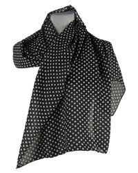 Dámská černá puntíkovaná šifonová šála 