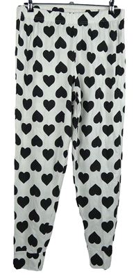 Dámské smetanovo-černé srdíčkované tepláky Peacocks 