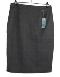 Nové - Dámská šedo-růžová kostkovaná pouzdrová sukně M&S