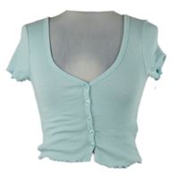 Dámské světlemodré žebrované crop tričko FB Sister 