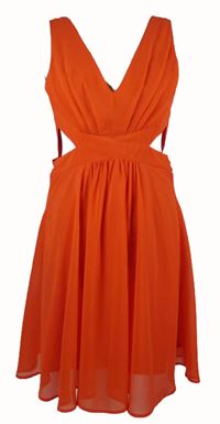 Dámské červené šifonové šaty s průstřihy Asos 