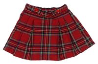 Červeno-černo-barevná kostkovaná třpytivá sukně Primark