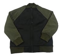 Černo-khaki teplákovo/šusťáková bunda Next