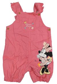 Růžový riflový kraťasový overal s Minnie Disney