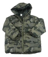 Khaki army šusťáková zimní bunda s kapucí Little kids
