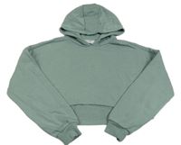 Khaki crop mikina s kapucí Primark