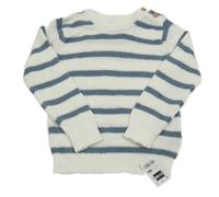 Nové - Bílo-modrý pruhovaný svetr Dunnes