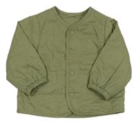 Khaki plátěná prošívaná zateplená bunda Zara