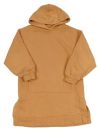 Oranžové teplákové šaty s kapucí Zara