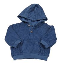 Modrá froté mikina s kapucí Matalan