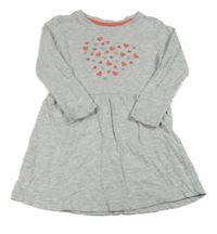 Světlešedé bavlněné šaty se srdíčky Lupilu