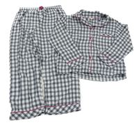 Tmavomodro-bílé kostkované pyžamo