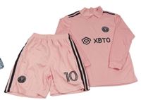 2set- růžové sportovní triko s nápisem+ kraťasy