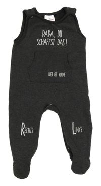 Antracitové teplákové dupačky s nápisem Topomini