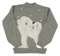 Šedý svetr s medvědy Primark