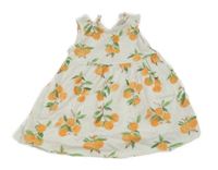 Bílé bavlněné šaty s mandarinkami F&F