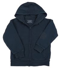 Tmavomodrá propínací mikina s kapucí Primark