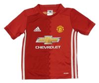 Červeno-bílé funkční fotbalové tričko Manchester United Adidas