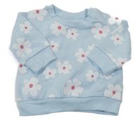 Světlemodro-bílá květovaná mikina Primark