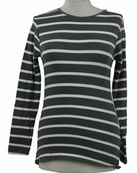 Dámské šedo-bílé pruhované triko Primark