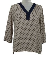 Dámské světlerůžovo-tmavomodrá vzorovaná halenková tunika S. Oliver