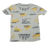 Šedé tričko s bagry Carter's