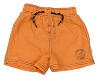 Oranžové plážové kraťasy s potiskem TU