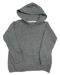 Šedý svetr s kapucí Mango
