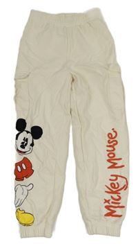 Smetanové tepláky s Mickeym a kapsami Disney