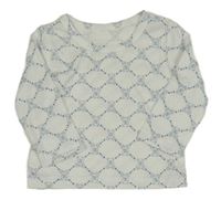 Bílo-modré vzorované triko s medvídky 