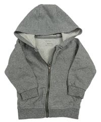 Šedá melírovaná propínací mikina s kapucí Primark 