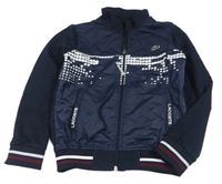 Tmavomodrá šusťáková bundomikina s logem - Lacoste