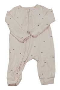 Světlerůžový žebrovaný overal s duhami F&F