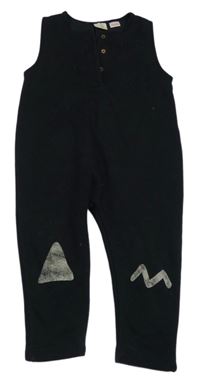 Černý teplákový overal s potiskem zara