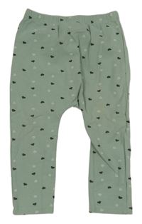 Světlezelené silnější legíny se srdíčky Topomini