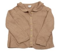 Starorůžový žebrovaný propínací svetr H&M