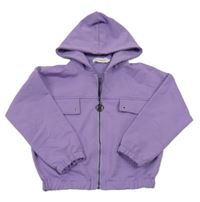Fialová propínací mikina s kapucí 