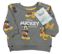 Nové - šedá mikina s Mickeym Disney