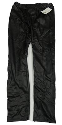 Nové - Černé koženkové legíny 