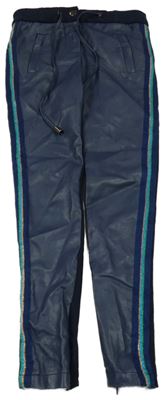 Tmavomodré koženkovo/teplákové kalhoty 