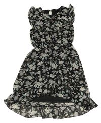 Černo-květované šifonové šaty Y.F.K.